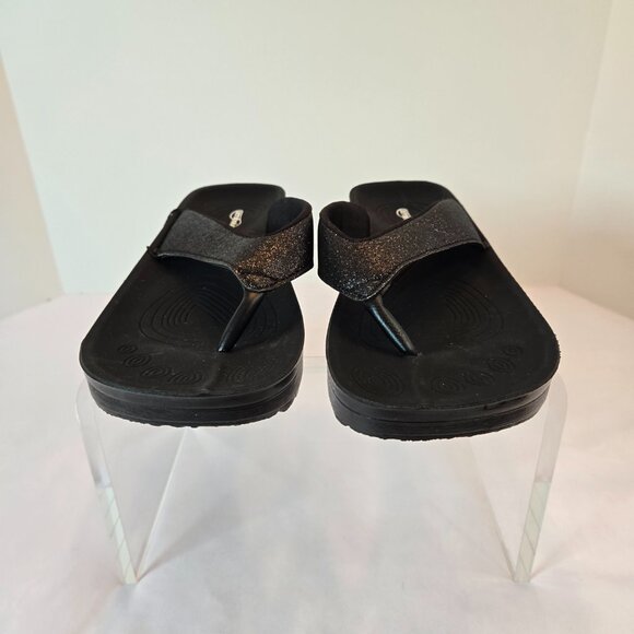 AEROTHOTIC  Slip On Recovery Footwear Plantar Fasciitis Flip Flops Sz: 39 Black - Picture 6 of 12